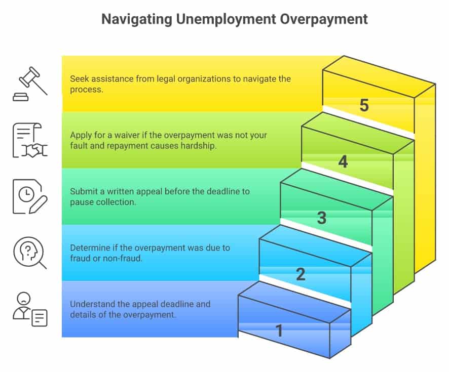 5 steps when the state says you were overpaid unemployment — infographic