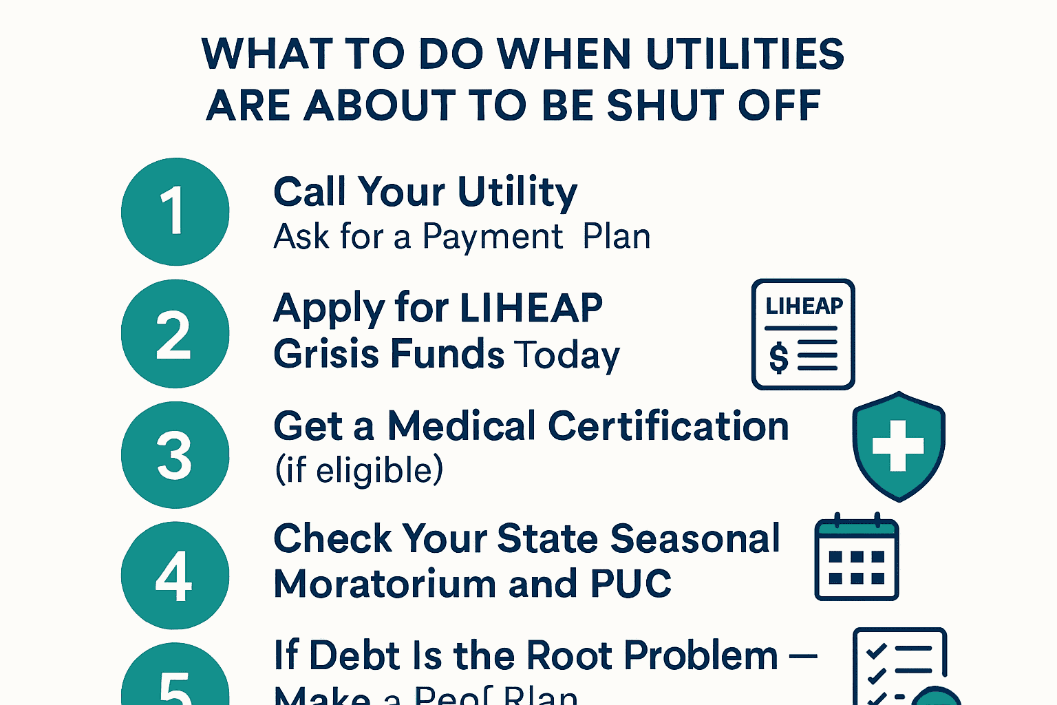 5 steps to take when your utilities are about to be shut off - infographic