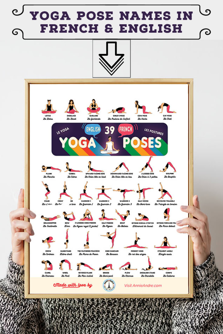 printable yoga pose chart 39 illustrated asanas in french english