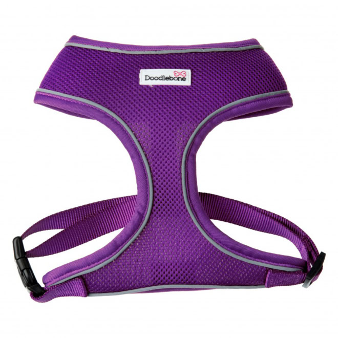 Airmesh reflective hondentuig paars - Doodlebone