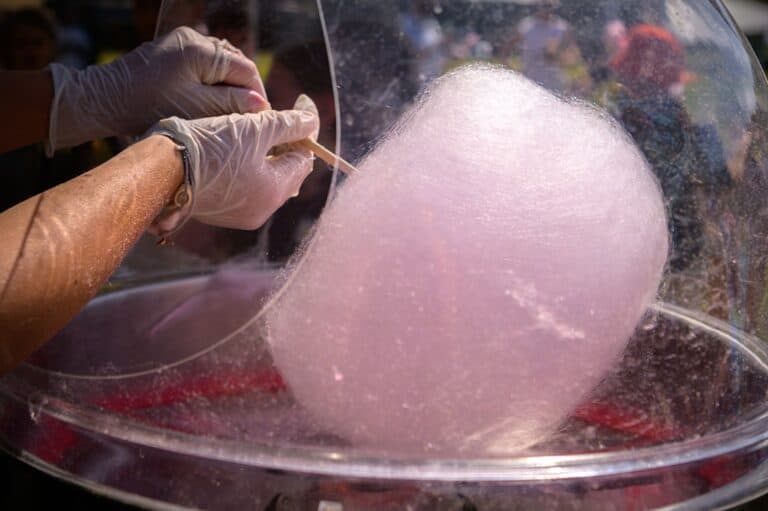 Labor Day food vendor spinning cotton candy