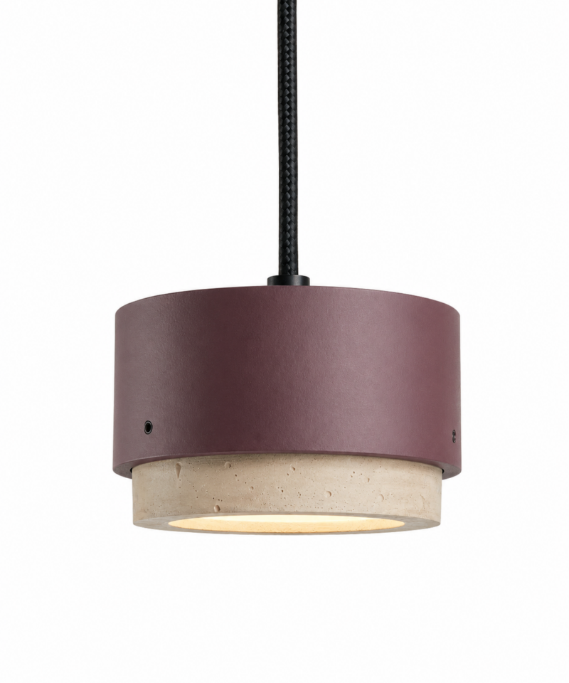 Alternative view of Jubi Pendant Concrete Aubergine / Sand - outlet