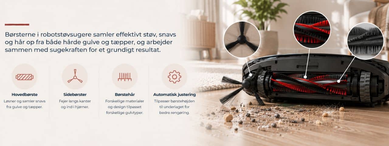Børster på robotstøvsugere