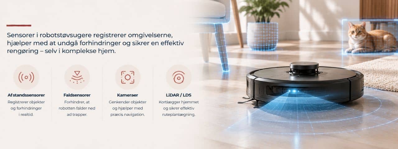Sensorer i robotstøvsugere