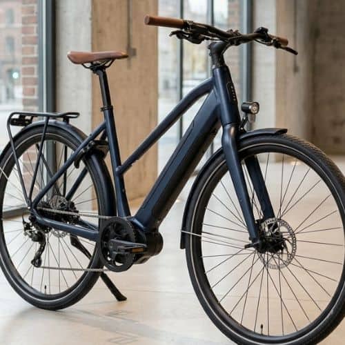 billede af en elcykel med integreret batteri