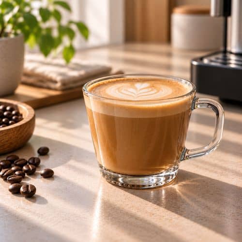 en flat white kaffe