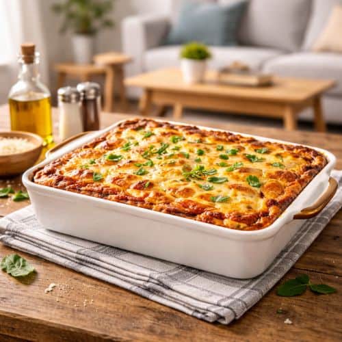 friskbagt lasagne med friske krydderurter