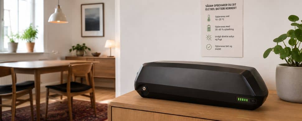 korrekt opbevaret batteri til elcykel