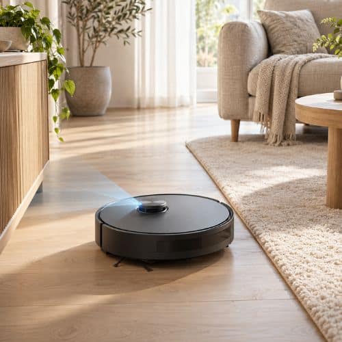 robotstøvsuger i skandinavisk hjem