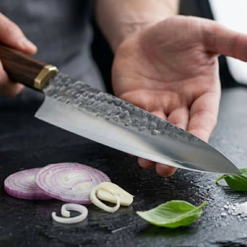 skarp køkkenkniv med høj edge retention
