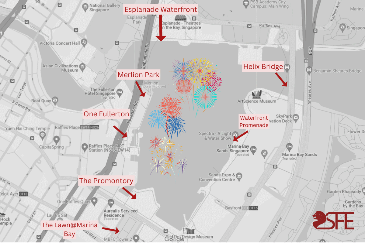 19 Best Spots to Watch New Year's Fireworks in Singapore: Prime Locations Revealed 4 Marina Bay Area to Watch New Year's Fireworks in Singapore - MAPS