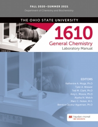 CHEMISTRY 1610 General Chemistry Laboratory Manual – FALL 2020-SUMMER 2021 – The Ohio State University 1st Edition – PDF ebook