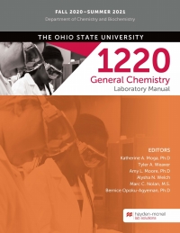 CHEMISTRY 1220 General Chemistry Laboratory Manual – FALL 2020-SUMMER 2021 – The Ohio State University 1st Edition – PDF ebook