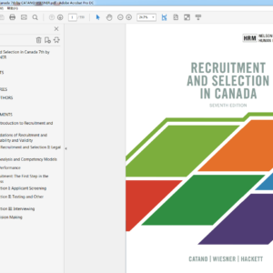 Recruitment and Selection in Canada 7th by CATANO WIESNER – PDF ebook