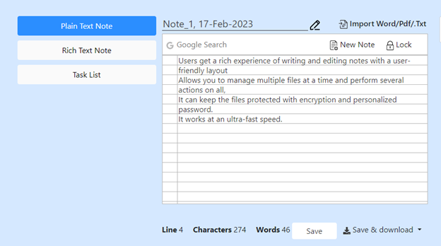 Online Notepad