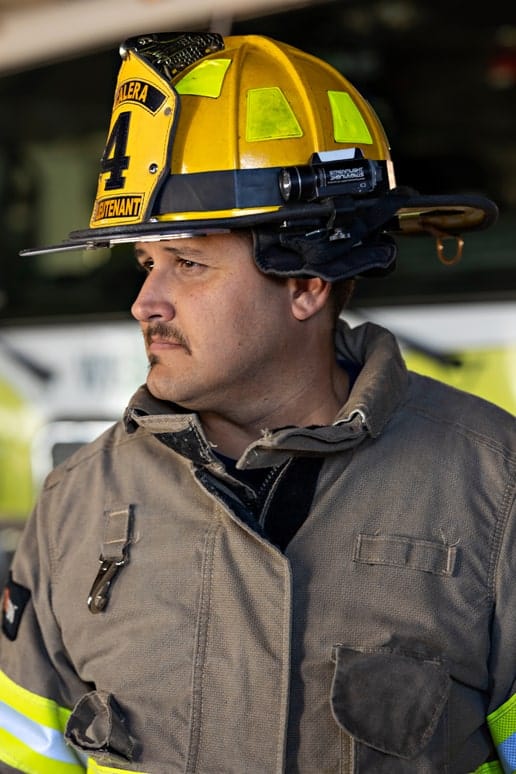 Jake Trujillo in his firefighter's uniform