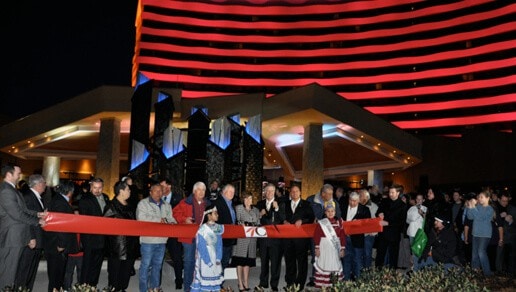 Chief Batton, joined by members of Tribal Council, associates and community members, at the hotel ribbon cutting ceremony in Durant, OK