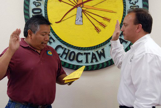 Chief Gary Batton being sworn in