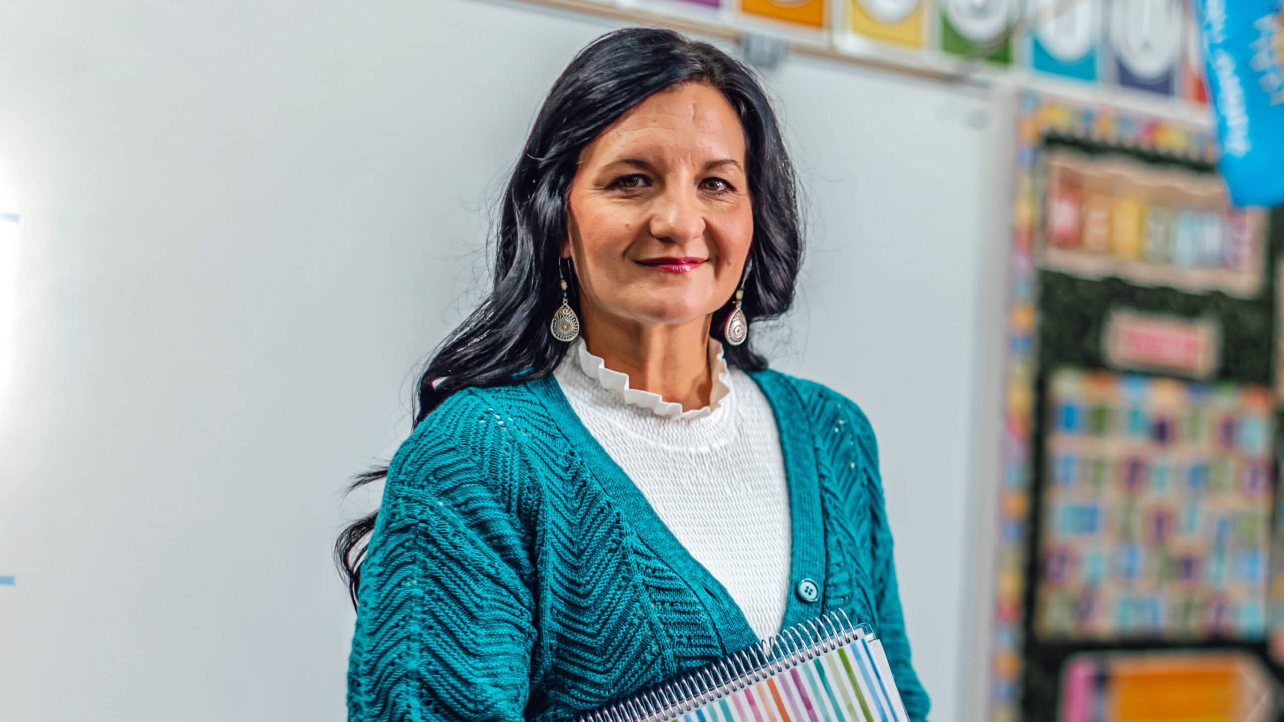 Stephanie Roberts in her classroom