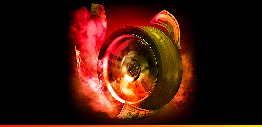 Tire on fire