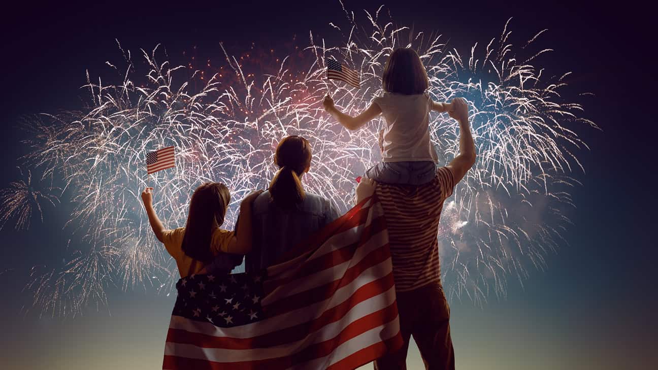 Family watching fireworks at Boom in the Valley