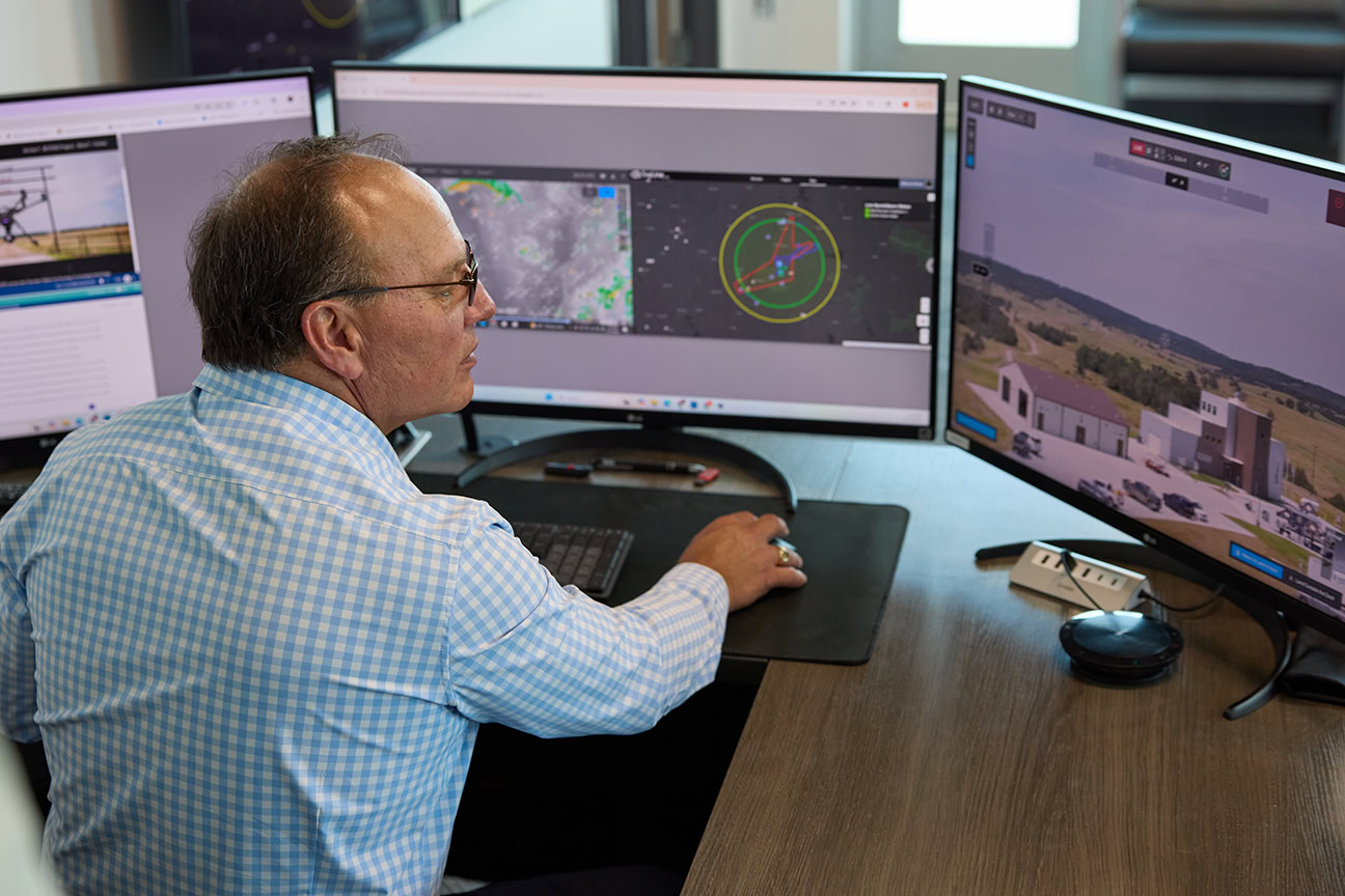 Chief Gary Batton at the Emerging Aviation Technology Center facility
