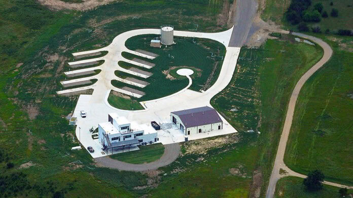 Aerial shot of Emerging Aviation Technology Center