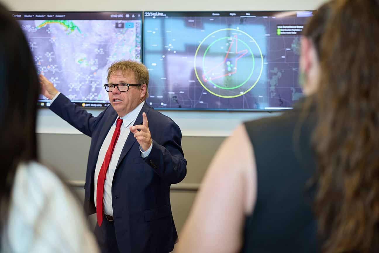 James Grimsley at the Emerging Aviation Technology Center facility