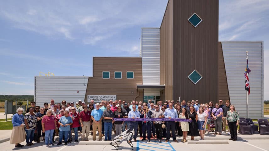 Emerging Aviation Technology Center ribbon-cutting ceremony