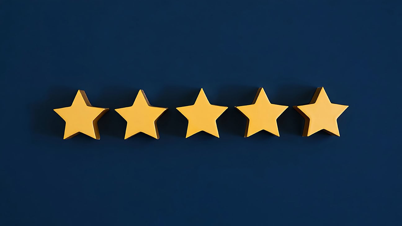 Five yellow stars on a blue background