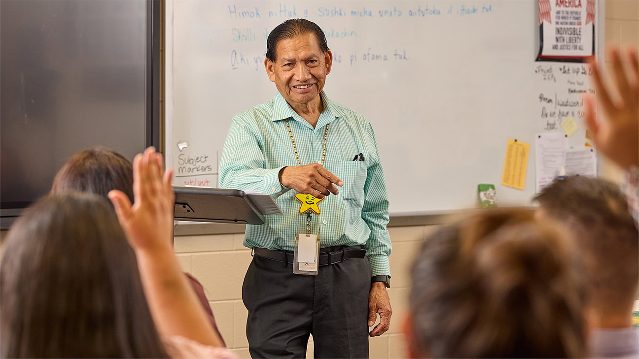 Chahta language instructor teaching