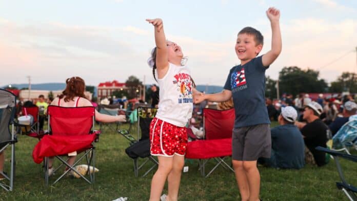 Kids playing at the Drone in the Valley event in Tvshka Homma