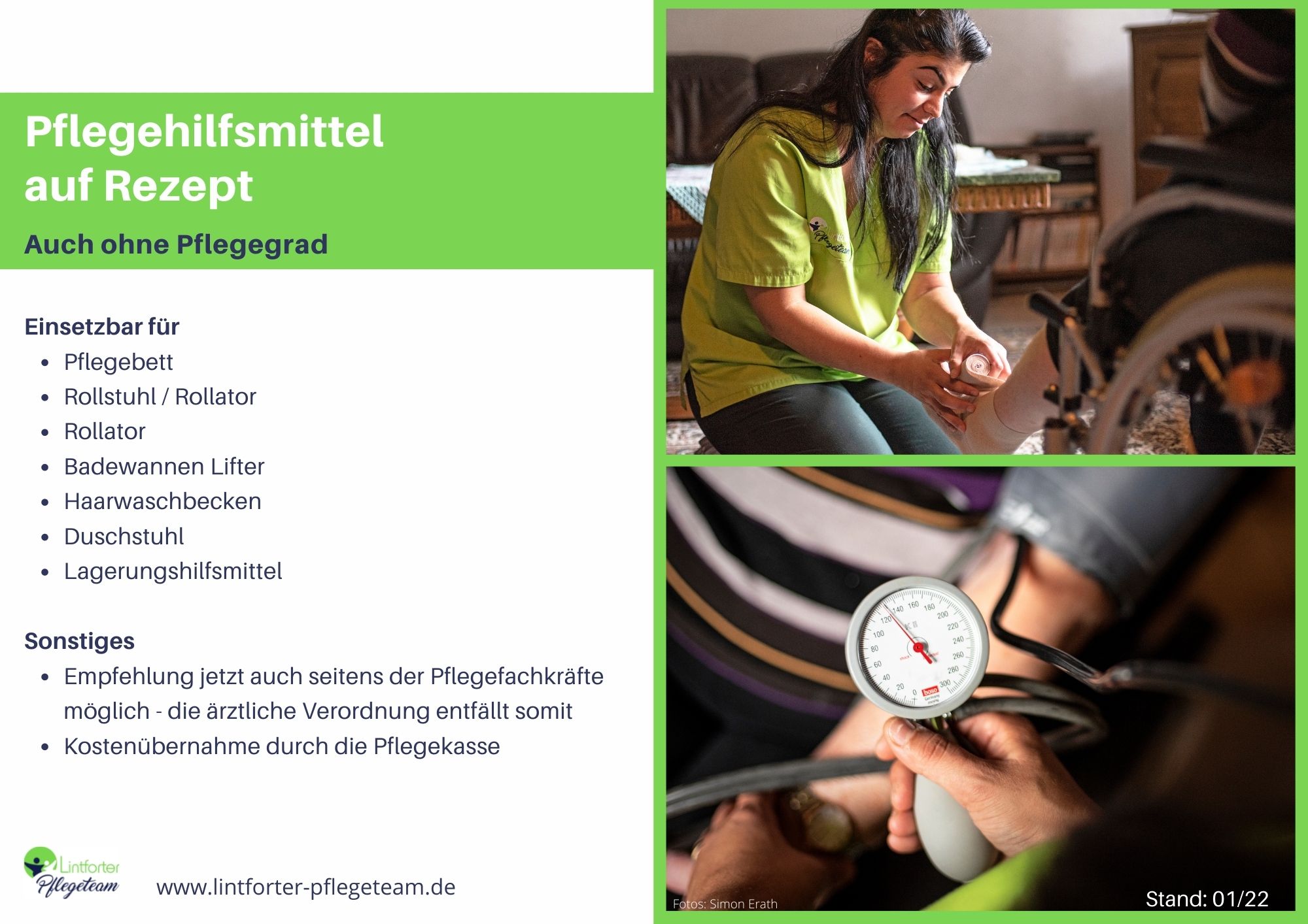 Pflegehilfsmittel auf Rezept ab 2022