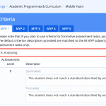 Objectives and Criteria Updates for the Middle Years Programme