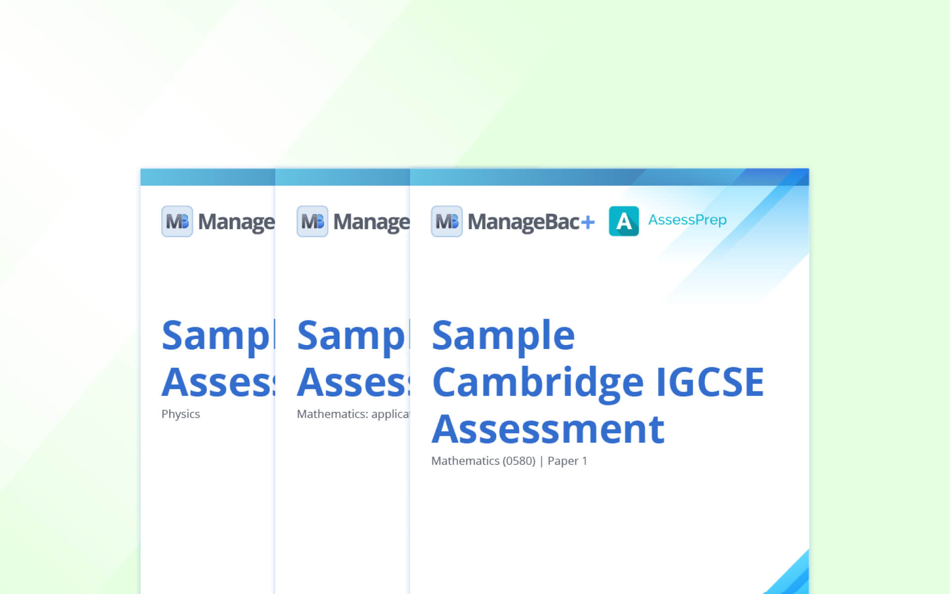 Sample Assessment Papers: Ib Myp Physics, Ib Dp Maths, Igcse Maths