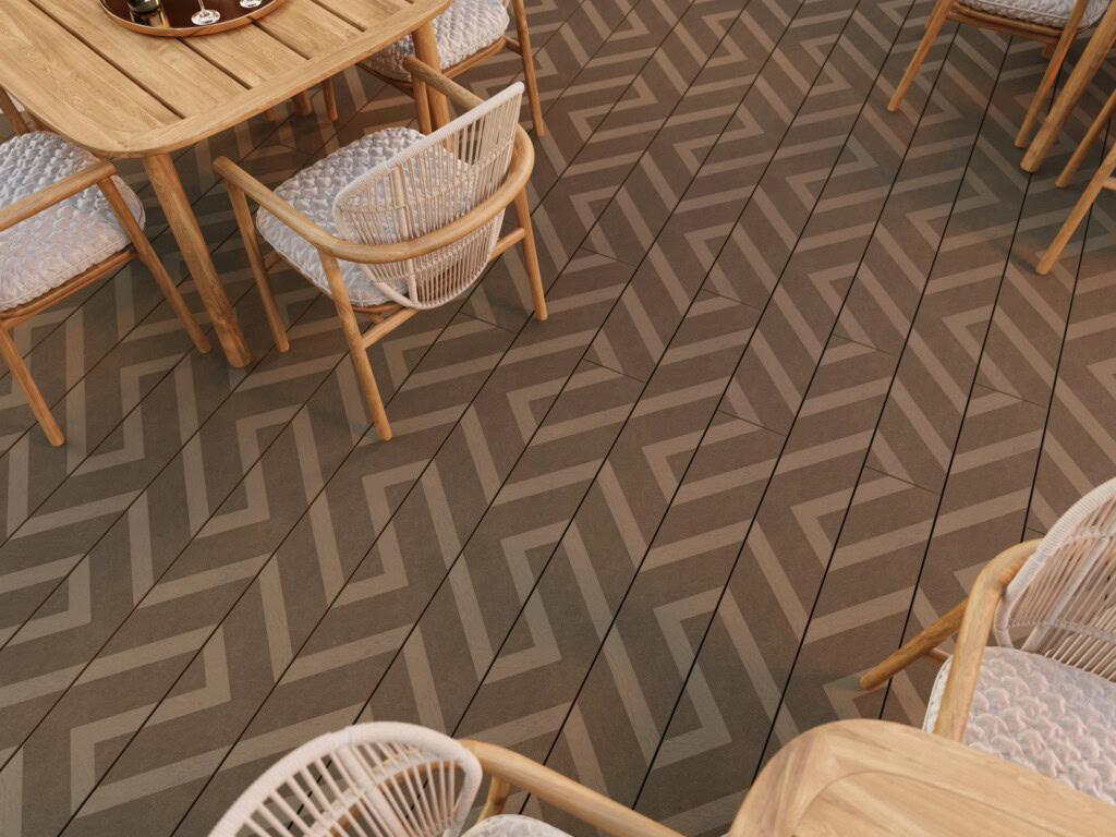 Millboard Modello Linear Antique Oak patterned composite decking