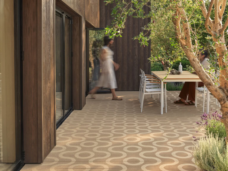 Millboard Contour decking in Golden Oak