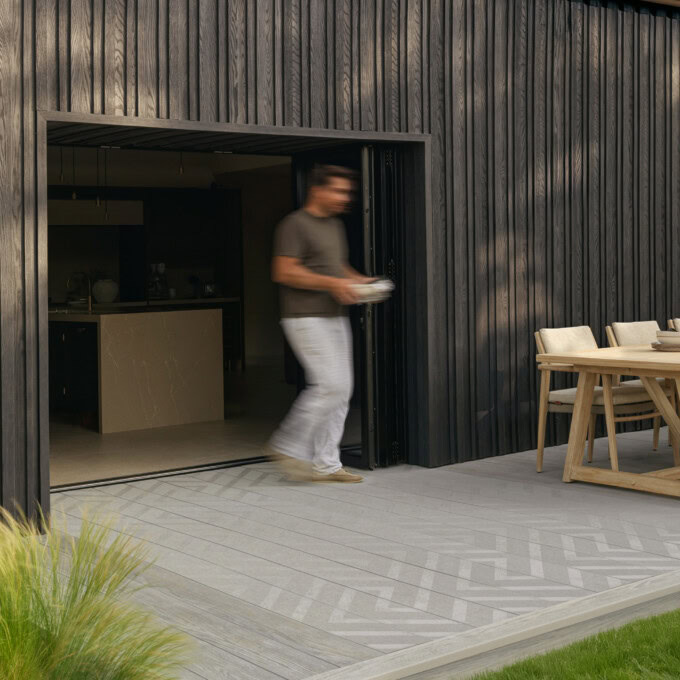 Millboard decking in Smoked Oak