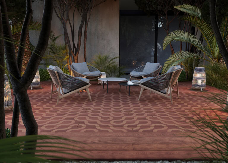 Millboard Contour decking in Jarrah