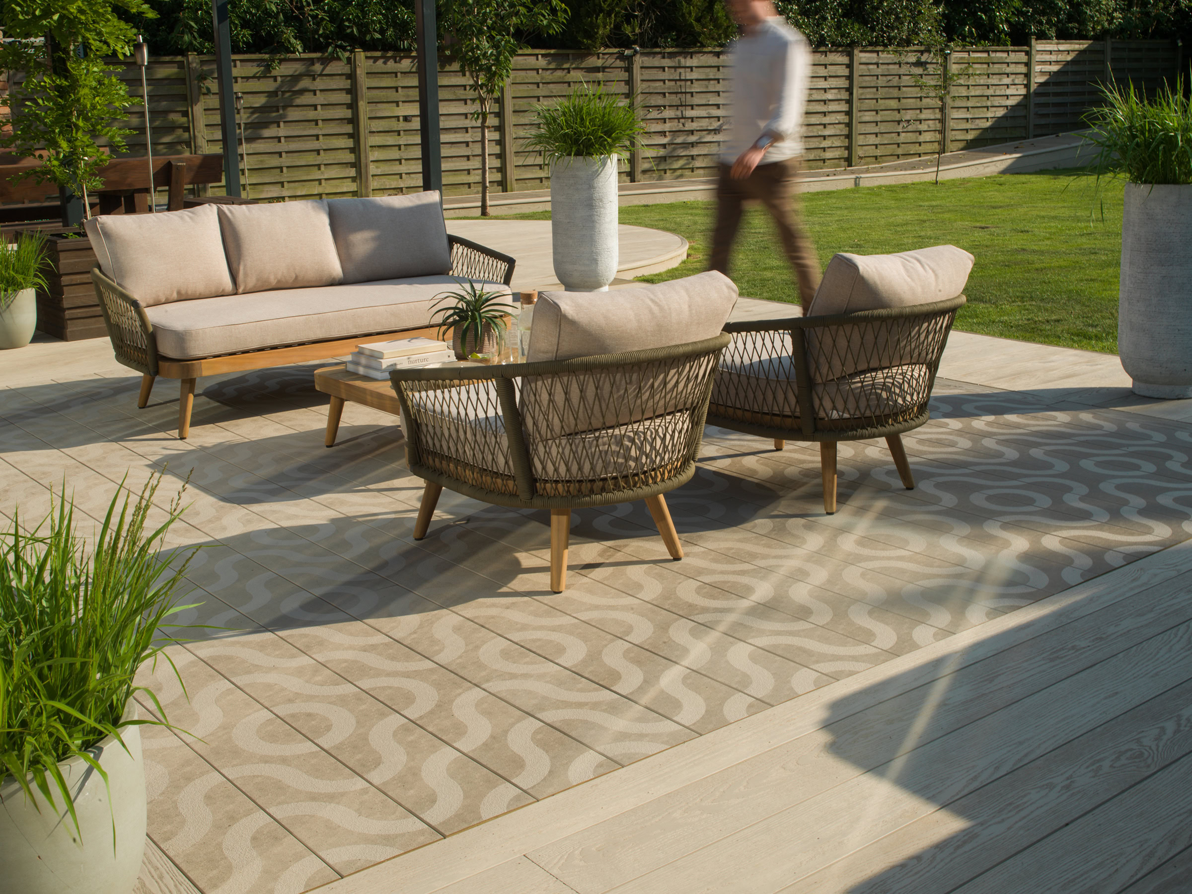 Millboard Contour decking in Limed Oak
