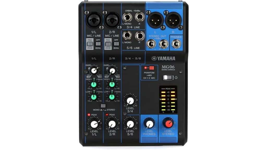 Yamaha MG06 Mixer Review: Compact and Powerful