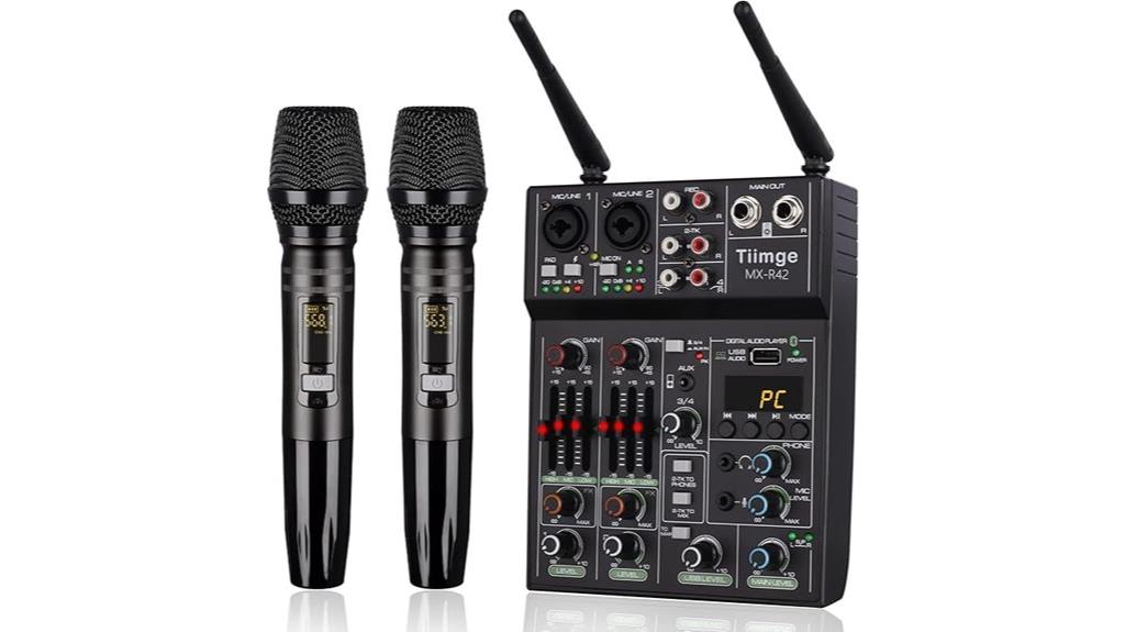 Tiimge Professional 4-Channel Audio Mixer Review: Dual Wireless Microphone
