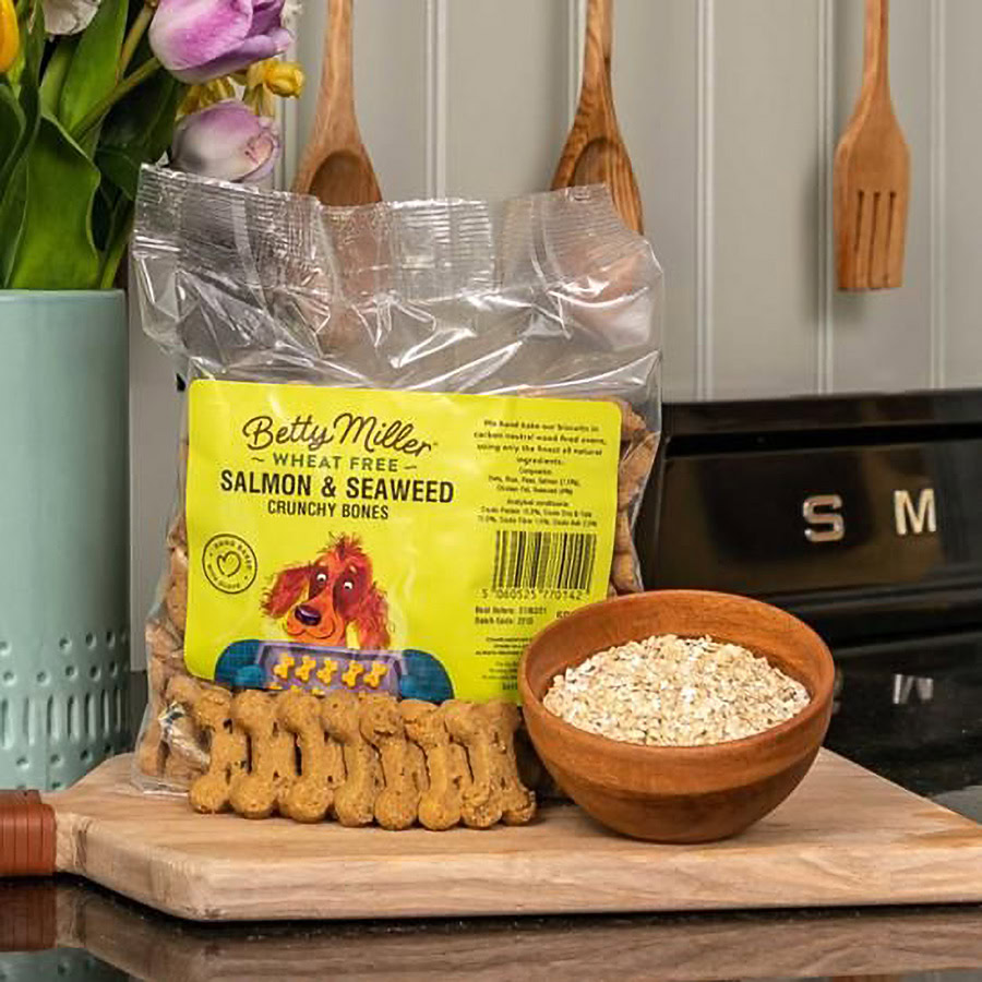 Tarwevrije Salmon & Seaweed botjes 400g Betty Miller Wilde Wolf