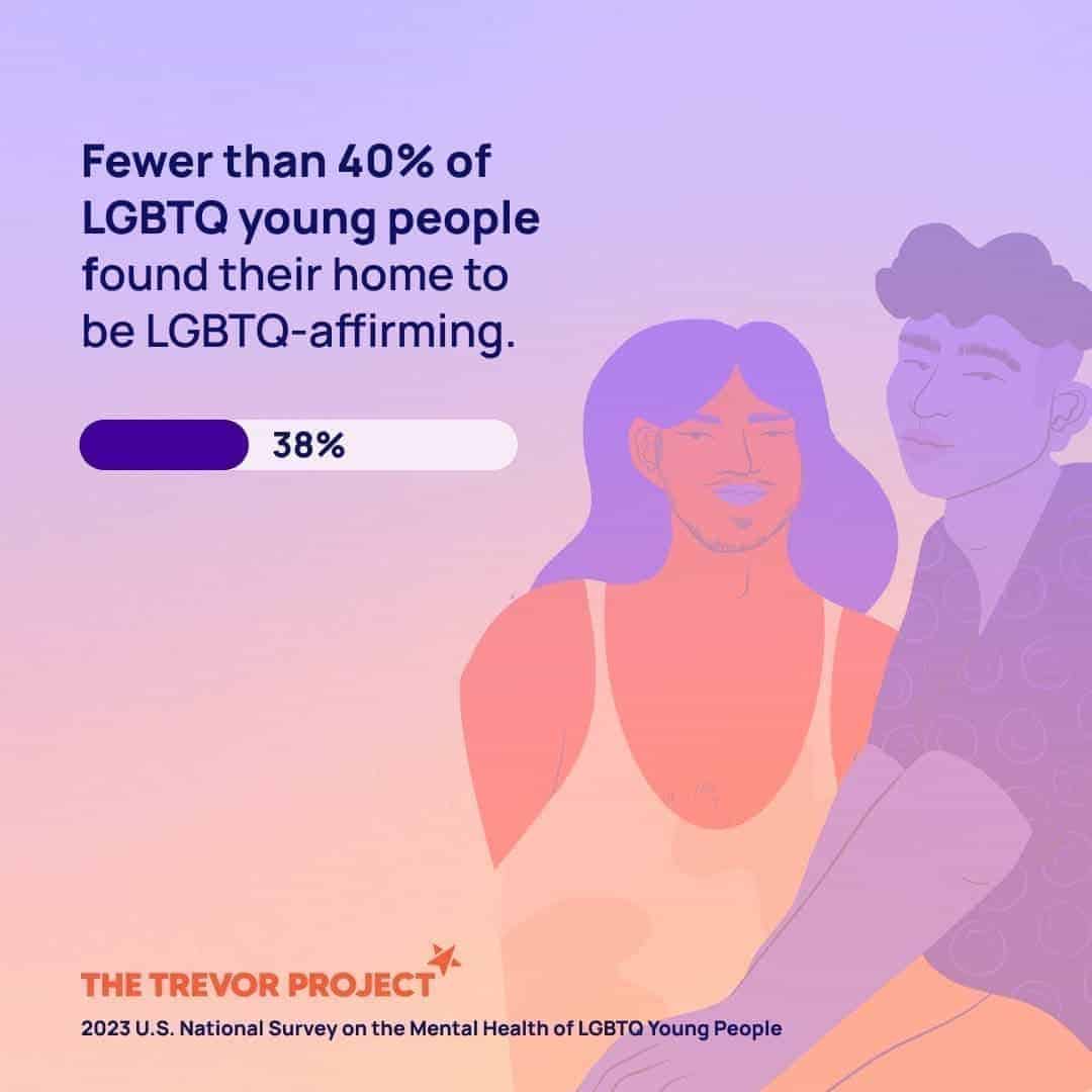 Graphic showing the number of lgbtq youth that found their home to be gender-affirming