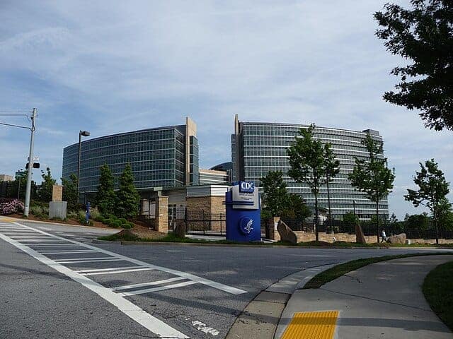 Vaccine clinics canceled after cdc funding cuts. Entrance to cdc headquarters in georgia