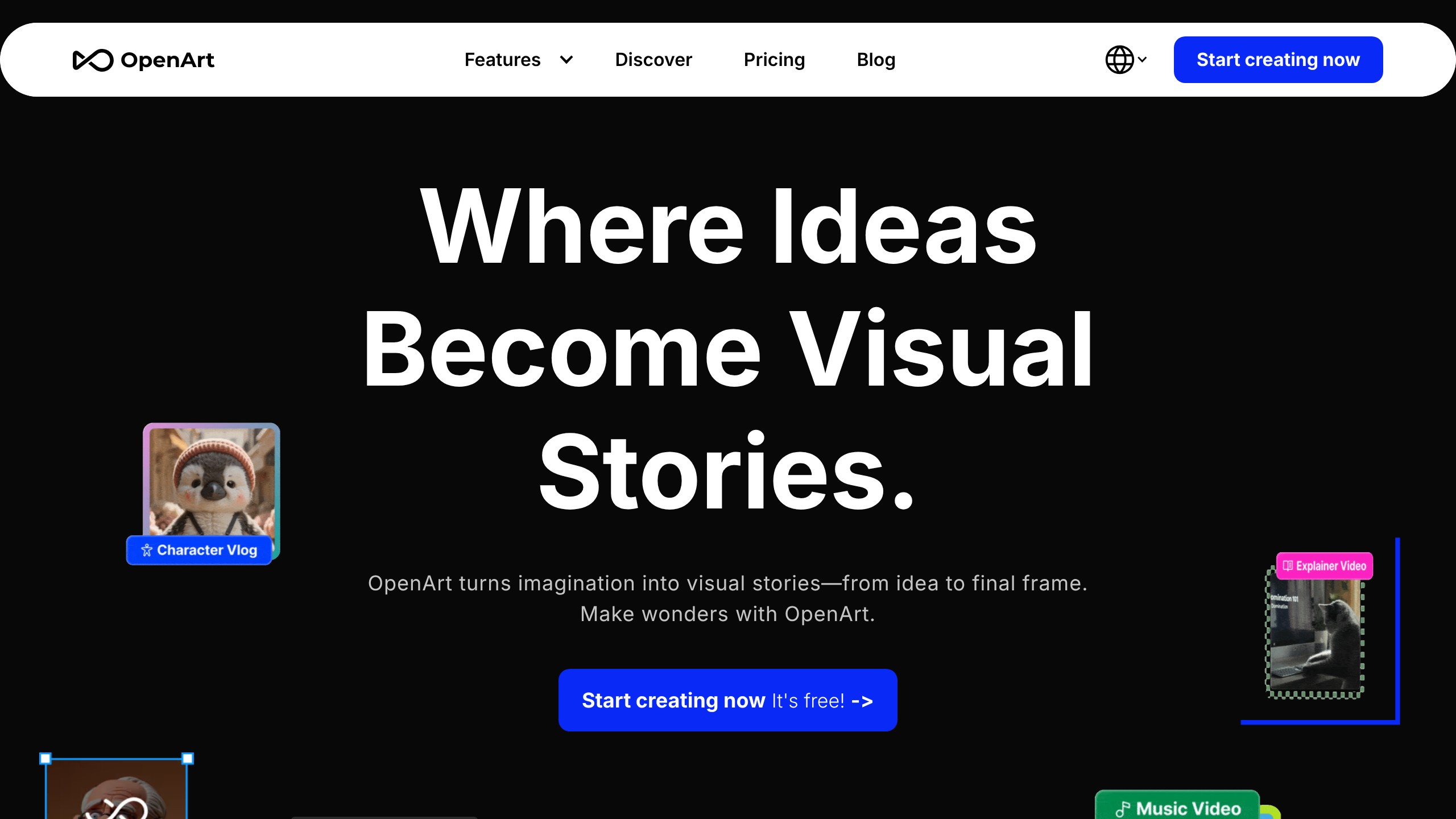 Open Art platform with Flux and multi-model AI image generation