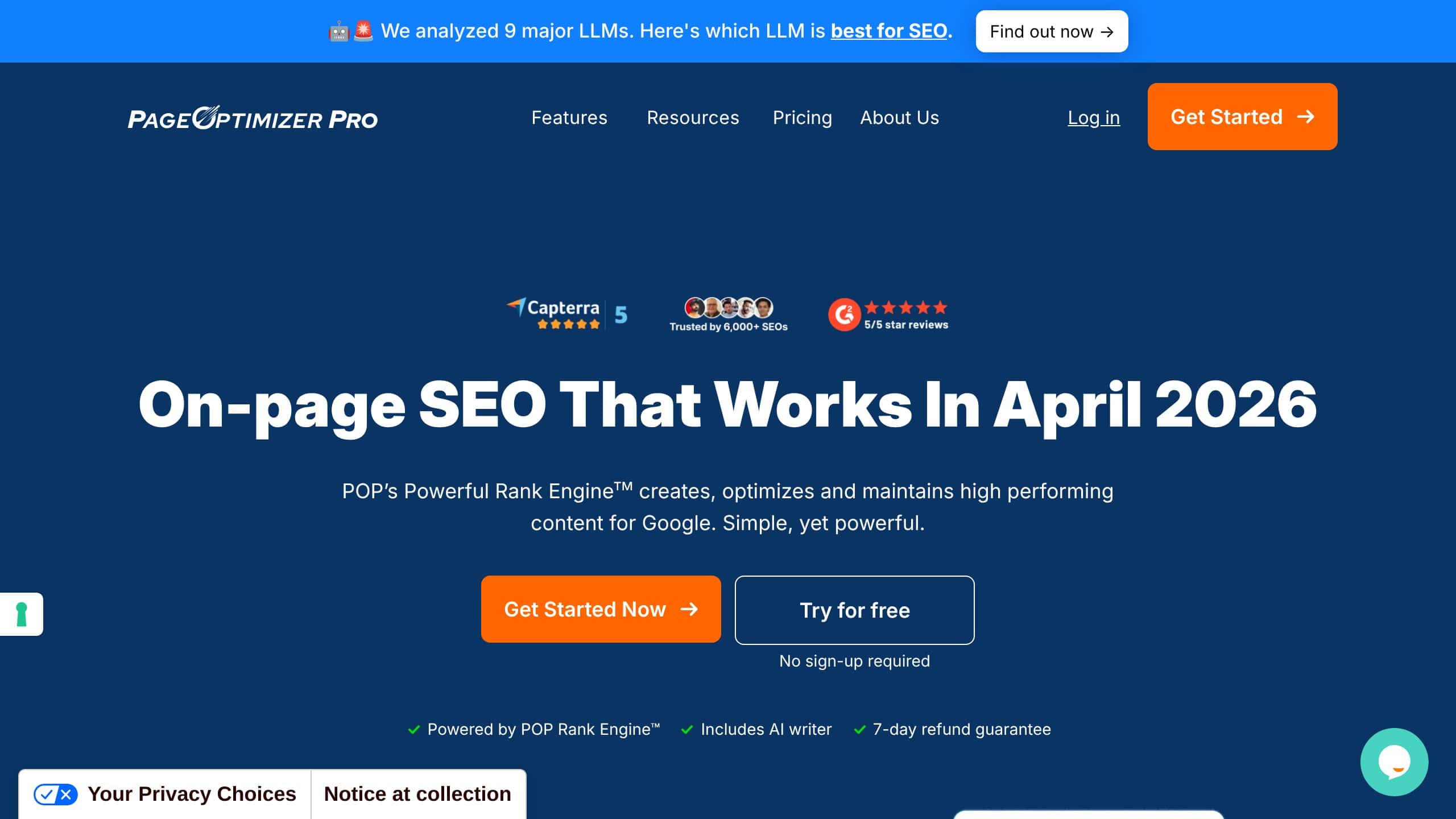 Page Optimizer Pro on-page SEO recommendations