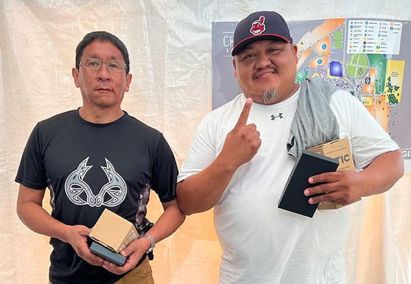 Dominos Tournament winners Albert Jones and Archey Crosby