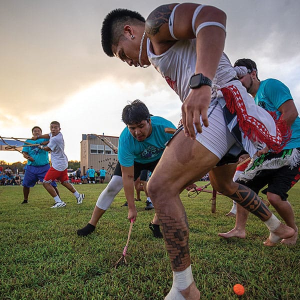 Stickball tournament action