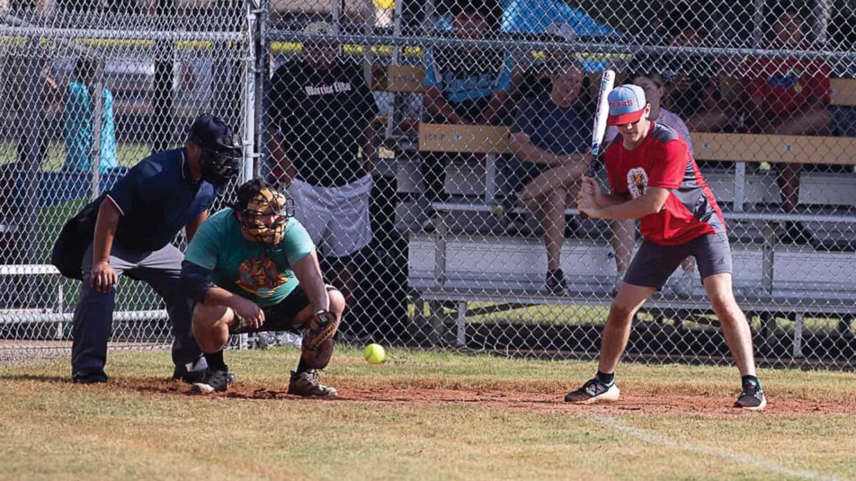 A batter at the plate.